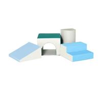 HOMCOM Juego de 4 Bloques de Espuma para Niños de 1-3 Años Figuras de Construcción Juguete para Aprendizaje Infantil Bloques Psicomotricidad Tapizados en PU 150x50x39 cm Multicolor