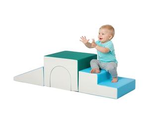 HOMCOM Juego de 4 Bloques de Espuma para Niños de 1-3 Años Figuras de Construcción Juguete para Aprendizaje Infantil Bloques Psicomotricidad Tapizados en PU 150x50x39 cm Multicolor