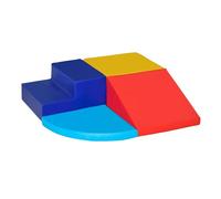 Homcom juego de 4 bloques psicomotricidad para niños bloques de construcción figuras de construcción juguete para aprendizaje para escalar y gatear multicolor 25 cm