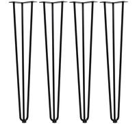 HOMCOM Patas para Mesa de 4 Piezas 3 Varillas Pies para Muebles de Acero Robusto con Protectores Negro12x12x71cm Accesorios Incluidos Aosom