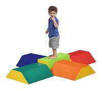 HOMCOM Juego de 5 Bloques de Espuma 12-36 Meses 48x19x48 cm Multicolor | para Niños, Juguetes de Construcción, Juguete para Aprendizaje Infantil, para Escalar y Gatear