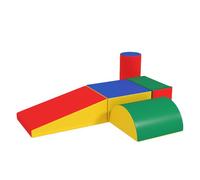 HOMCOM Juego de 5 Bloques de Espuma para Niños, Bloques de Psicomotricidad, Figuras de Construcción, Juguete para Aprendizaje para Escalar y Gatear, Multicolor