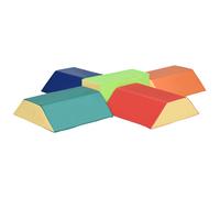 HOMCOM Juego de 5 Bloques de Espuma 12-36 Meses 48x19x48 cm Multicolor | para Niños, Juguetes de Construcción, Juguete para Aprendizaje Infantil, para Escalar y Gatear