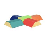 HOMCOM Juego de 5 Bloques de Espuma para Niños de 12-36 Meses Juguetes de Construcción Juguete para Aprendizaje Infantil para Escalar y Gatear 48x19x48 cm Multicolor