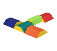 HOMCOM Juego de 5 Bloques de Espuma para Niños de 12-36 Meses Juguetes de Construcción Juguete para Aprendizaje Infantil para Escalar y Gatear 48x19x48 cm Multicolor