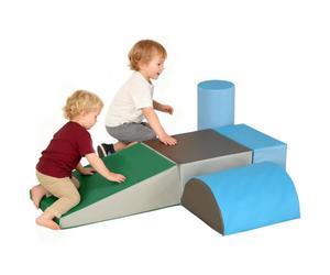 HOMCOM Juego de 5 Bloques de Espuma para Niños Multicolor | Bloques de Psicomotricidad, Figuras de Construcción, Juguete para Aprendizaje para Escalar y Gatear
