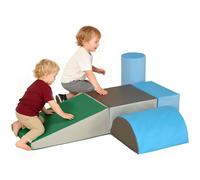 HOMCOM Juego de 5 Bloques Psicomotricidad Infantil Bloques de Construcción Figuras de Construcción Juguete para Aprendizaje para Escalar y Gatear Multicolor