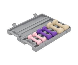 HOMCOM Juego de 6 mancuernas con estuche, pesas, juego de mancuernas ajustables 0.5kg, 1kg, 1.5kg para hombres mujeres, juego de para casa, gimnasio, entrenamiento de fuerza