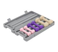 HOMCOM Juego de 6 Mancuernas Hexagonales de 1,5kg 1kg y 0,5kg con Revestimiento de PU con Maletín 43x18x7,5 cm Multicolor