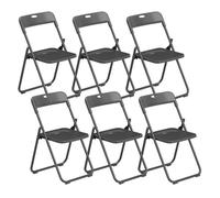 HOMCOM Juego de 6 Sillas Plegables de Plástico, Estructura de Acero, Sillas de Comedor con Respaldo Curvo, Asiento Cóncavo, para Espacios Pequeños, Salón, Oficina, Cocina, Negro