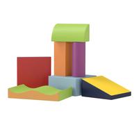 HOMCOM Juego de 7 Bloques de Espuma para Niños 1-3 Años Bloques Psicomotricidad Juguetes de Construcción 60x40x11 cm Multicolor