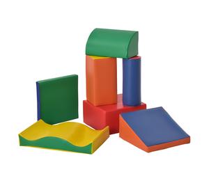 HOMCOM Juego de 7 Bloques de Espuma para Niños 1-3 Años Bloques Psicomotricidad Juguetes de Construcción 60x40x11 cm Multicolor Aosom España