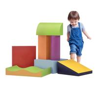 HOMCOM Juego de 7 Bloques de Espuma para Niños 1-3 Años Multicolor | Bloques Psicomotricidad, Figuras de Construcción, para Escalar y Gatear