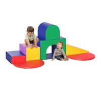 HOMCOM Juego de 7 Bloques Psicomotricidad Infantil Bloques de Espuma Figuras de Construcción Juguete para Aprendizaje para Escalar y Gatear Multicolor