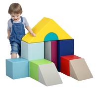 HOMCOM Juego de construcción Blando para niños de 1 a 3 años con 11 Formas, Juego de Bloques de Espuma para niños, PU y EPE, Multicolor