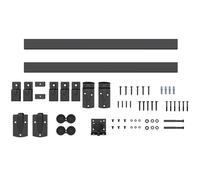 HOMCOM Juego de herrajes para puerta corredera de carga pesada 183 cm Negro para puertas individuales