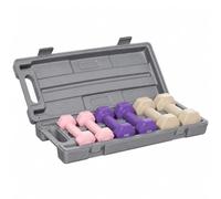 HOMCOM Juego de Mancuernas 6 Piezas con Maletín Total 6 kg Multicolor | 2x1,5 kg, 2x1 kg, 2x0,5 kg, Mancuernas Hexagonales, Revestimiento de PU, Ejercicio en Casa, Gimnasio