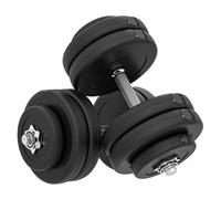 Homcom juego de mancuernas ajustables juego de pesas y mancuernas 8x5 kg 4x1,5 kg y 2 barras total 50 kg para ejercicio entrenamiento en casa gimnasio oficina negro