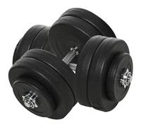 HOMCOM Juego de Mancuernas Ajustables Juego de Pesas y Mancuernas con 8x5 kg, 4x1,5 kg y 2 Barras, Total 50 kg para Entrenamiento, Ejercicio en Casa, Gimnasio u Oficina Negro