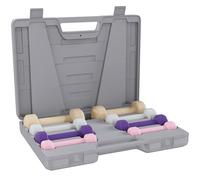 HOMCOM Juego de Mancuernas de 8 Piezas, Total 10 kg, 2x0,5 kg, 2x1 kg, 2x1,5 kg, 2x2 kg, Mancuernas Poligonales Antideslizantes y Estuche de Transporte para Ejercicio en Casa, Gimnasio, Multicolor