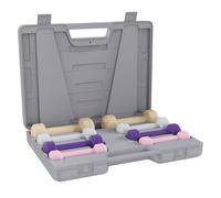 Homcom juego de mancuernas de 8 piezas, total 10 kg, 2x0,5 kg, 2x1 kg, 2x1,5 kg, 2x2 kg, mancuernas poligonales antideslizantes y estuche de transporte para ejercicio en casa, gimnasio, multicolor 30