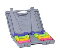 HOMCOM Juego 8 Mancuernas 4 Pares de 0.5kg 1 kg 1.5 kg 2kg para Gimnasio Ejercicios Entrenamiento en Casa Metal 41x30x8 cm Multicolor Aosom España