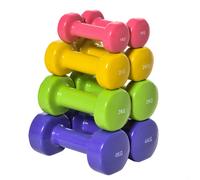 HOMCOM Juego de 8 Mancuernas Hexagonales 4 Pares 4 kg 3 kg 2 kg 1 kg con Revestimiento Pesas para Gimnasio en Casa Ejercicio Entrenamiento Acero Multicolor