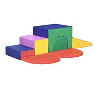 HOMCOM Juego Infantil 12-36 Meses de 7 Bloques con Diferentes Formas, construcciones Blandas de PU y EPE, 170x130x40 cm, Multicolor
