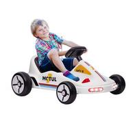 Homcom - Kart eléctrico Blanco con luz y música