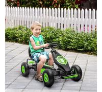HOMCOM Kart Pedales para Niños de 5-12 Años con Asiento Ajustable Verde green