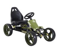 HOMCOM Go-Kart a Pedales para Niños de +3 Años Coche de Pedales con Embrague Freno Asiento Ajustable Carga Máx. 35 kg 105x54x61 cm Verde