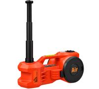 HOMCOM Kit de Gato Hidráulico Eléctrico 12V 5T Elevación 15,5-45 cm Bomba Aire Llave Hexagonal y Maletín Reflectante Naranja
