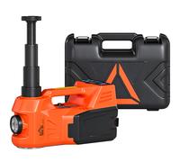 HOMCOM Kit de Gato Hidráulico Eléctrico 5T 12V 14,3-45 cm Luz LED Bomba Aire Llave Hexagonal Martillo Maletín Naranja