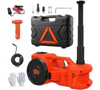 HOMCOM Kit de Gato Hidráulico Eléctrico 5T 12V Elevación 155-450 mm Bomba | Elevador de Coche Automático, Gato Elevador con Llave Hexagonal, Martillo de Seguridad y Maletín Reflectante para SUV y Sedán