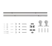 HOMCOM Kit de Herrajes para Puerta Corredera Tipo Granero 76 cm, Plateado Aosom España