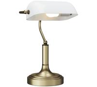 Homcom Lámpara De Escritorio Banquero E27 Con Pantalla Ajustable Blanco