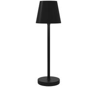 HOMCOM Lámpara de Mesita de Noche Inalámbrica con Luces LED Lámpara de Mesa USB-C Recargable 3 Colores Ø11,2x36,5 cm Negro