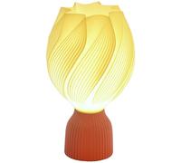 HOMCOM Lámpara de Mesita de Noche Pantalla de Impresión 3D Lámpara de Mesa con Diseño de Pétalos Luz Cálida para Dormitorio Salón Blanco