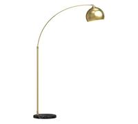 HOMCOM Lámpara de Pie Arco Moderna, Lámpara de Lectura de Pie 40 W para Bombilla E27 con Altura y Longitud Ajustable, Interruptor de Pie, para Salón, Dormitorio, Oficina, 110-115x35x170-180 cm, Dorado