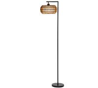 HOMCOM Lámpara de Pie con Doble Capa de Pantalla Bohemia con 3 Temperaturas de Color Brillo Ajustable Control Remoto