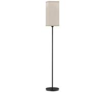 HOMCOM Lámpara de Pie con Pantalla de Efecto Lino Base E27, 40W Interruptor de Pedal para Dormitorio Oficina Negro
