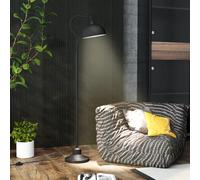 HOMCOM Lámpara de pie de diseño vintage, lámpara de pie ajustable para sala de estar, color negro
