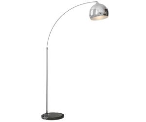 HOMCOM Lámpara de Pie en Forma Arco Moderna Portalámpara E27 40 W con Interruptor de Pie 110-115x30x170-180 cm Plata y Negro Aosom España