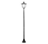 HOMCOM Lámpara de Pie Exteriores con Panel Solar a Cargar Batería Protección al Ambiente 6 LED Instalar Fácil Negro Ф26,5x177cm