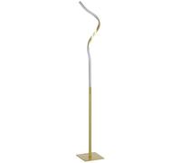 HOMCOM Lámpara de pie LED con 3 brillos ajustables, 146 cm Lámpara de pie moderna en espiral regulable con interruptor de pie para salón, dormitorio y oficina, dorado