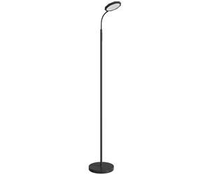 HOMCOM Lámpara de pie LED con mando a distancia, cabezal giratorio, regulación de brillo y temperatura, Negro Aosom España