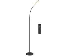 Homcom Lámpara De Pie Led Regulable Con Control Remoto Y Táctil Negro