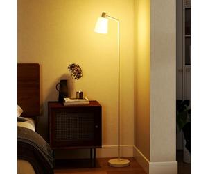 HOMCOM Lámpara de Pie LED Regulable con Pantalla Giratoria 350° Blanco