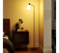 HOMCOM Lámpara de Pie LED Regulable, Lámpara de Pie Salón Moderna con Pantalla Giratoria 350°, 3 Temperaturas de Color 3000K/4000K/6500K y Bombilla E27, para Dormitorio, Oficina, Blanco y Dorado