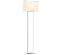 Homcom Lámpara De Pie Moderna 150 Cm Con Pantalla De Tela Luz Nocturna Blanco